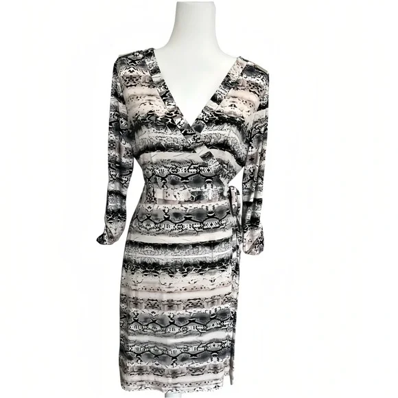Calvin Klein Snakeskin Print Wrap Dress – Size S (2-4) - Picture 1 of 9